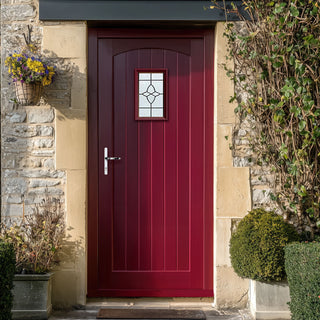 Image: Cottage External Hardwood Front Door and Frame Set - Bevelled Tri Glazed