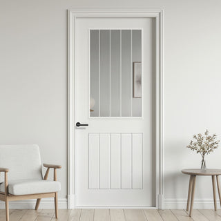 Image: Cottage White Door - Clear Glass - Laminated - Prefinished