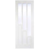 Premium Double Sliding Door & Wall Track - Coventry Door - Clear Glass - White Primed