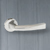 Crystal Forme Designer Lever on Minimal Round Rose - Polished Chrome