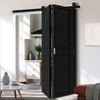 SpaceEasi Top Mounted Black Folding Track & Double Door - Dalston Black Door - Prefinished - Urban Collection