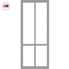 Sirius Tubular Stainless Steel Track & Solid Wood Door - Eco-Urban® Bronx 4 Pane Door DD6315SG - Frosted Glass - 6 Colour Options