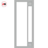 EasiKit Internal Door and Frame Kit - Suburban 4 Pane Solid Wood Internal Door - Premium Primed - Colour & Glass Options