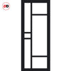 Single Sliding Door & Premium Wall Track - Eco-Urban® Isla 6 Pane Door DD6429SG Frosted Glass - 6 Colour Options