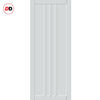 Sirius Tubular Stainless Steel Track & Solid Wood Door - Eco-Urban® Skye 4 Panel Door DD6435 - 6 Colour Options