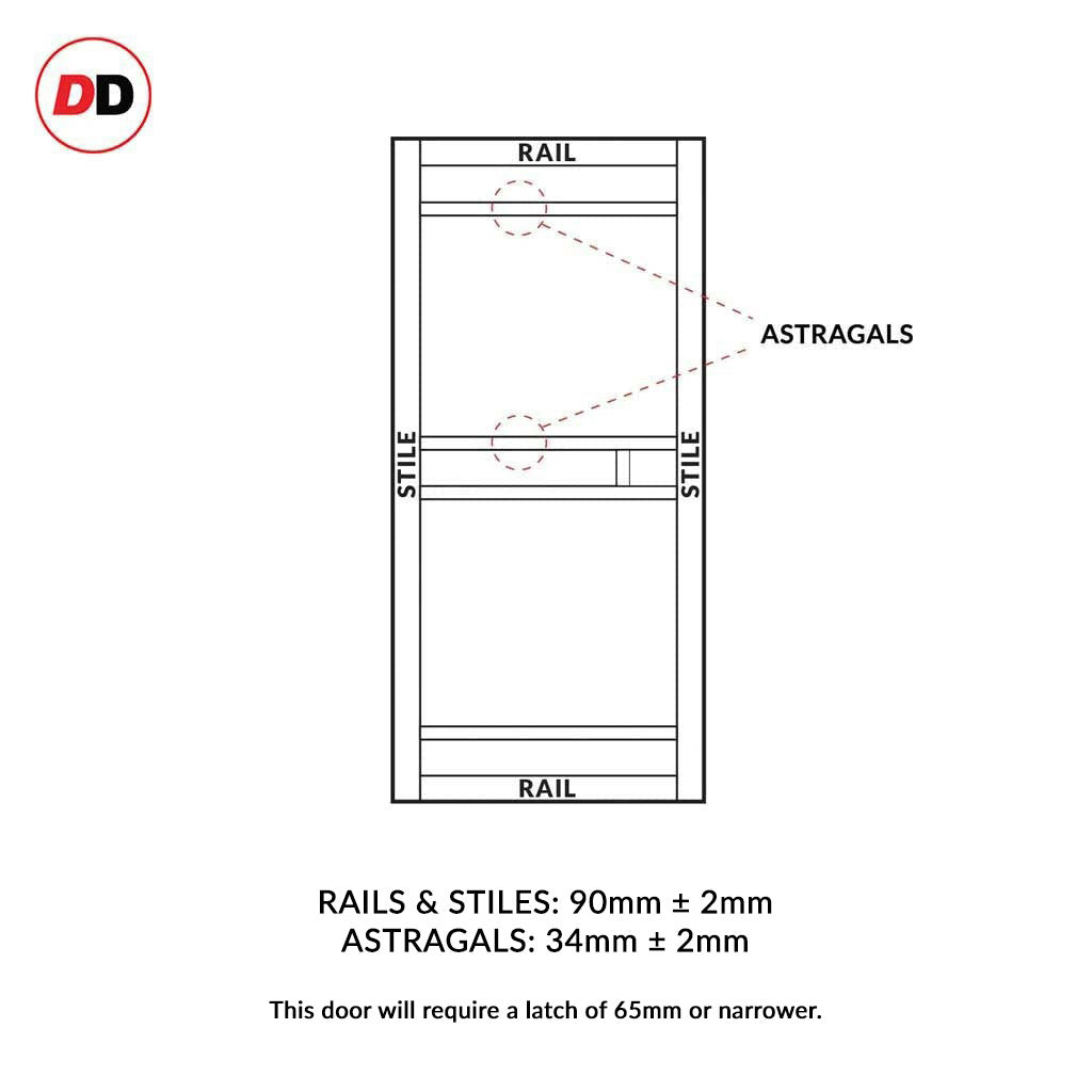 Sheffield 5 Panel Solid Wood Internal Door UK Made DD6312 - Eco-Urban®