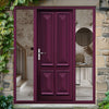 Islington 4 Panel External Hardwood Front Door and Frame Set - Two Unglazed Side Screens