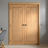 Oak 1 Panel Inlay Flush Fire Internal Door Pair - 30 Minute Fire Rated - Prefinished