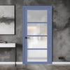 EasiKit Internal Door and Frame Kit - Brooklyn 4 Pane Solid Wood Internal Door - Premium Primed - Colour & Glass Options