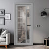 EasiKit Internal Door and Frame Kit - Suburban 4 Pane Solid Wood Internal Door - Premium Primed - Colour & Glass Options