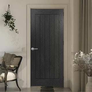 Image: Ely Brushed Black Oak Fire Internal Door - 1/2 Hour Fire Rated