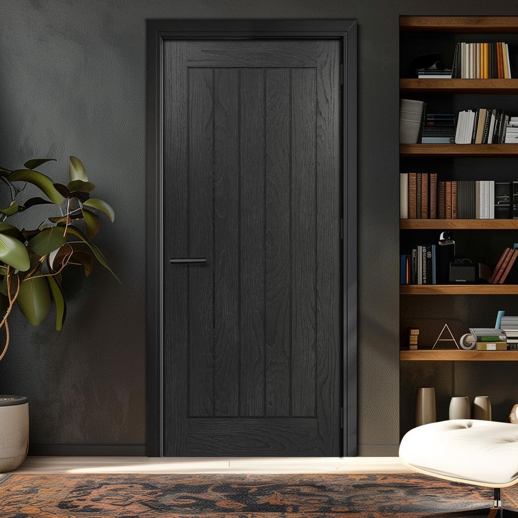 Ely Brushed Black Oak Internal Door