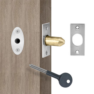 Image: Eurospec DSB8225, Security Door Bolts & Key - Polished Chrome Finish