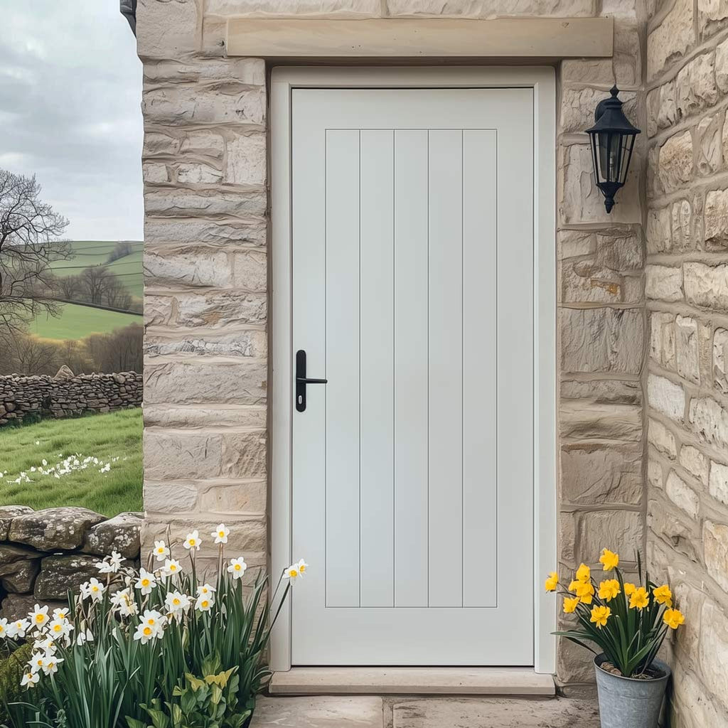 GRP White Mexicano Composite Front Door - No Frame or Fittings