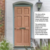 Colonial Exterior 6 Panel Hardwood Wooden Front Door