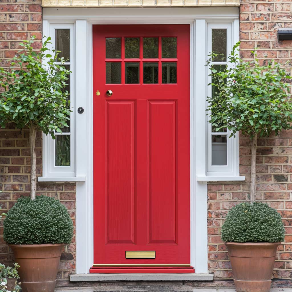 Chigwell Hardwood Front Door - Clear Toughened Double Glazing