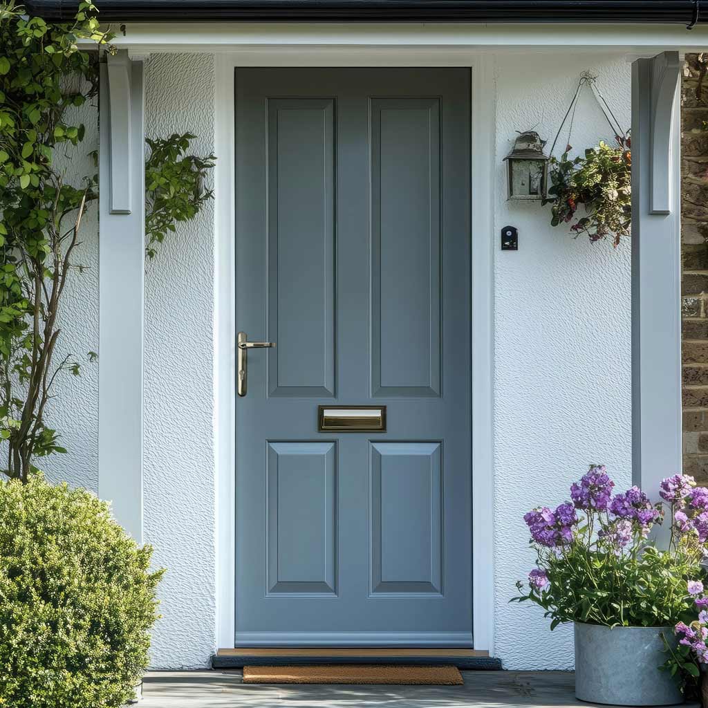 Colonial Exterior 4 Panel Hardwood Front Door