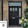 Exterior Victorian Gaskell 3L 4P Front Door with Single Sidelight and Transom - Customisable: Size, Colour, Glass and Sidelight Options