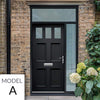 Exterior Victorian Gaskell 3L 4P Front Door with Single Sidelight and Transom - Customisable: Size, Colour, Glass and Sidelight Options