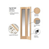 J B Kind Oak Shaker Fuji Bifold Internal Door - Clear Glass