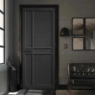 Image: Greenwich Panel Black Painted Internal Door - Prefinished