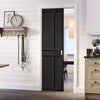 Greenwich Panel Black Painted Single Evokit Pocket Door - Prefinished