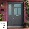 Exterior Victorian Bronte 3L 4P Front Door with Single Sidelight - Customisable: Size, Colour, Glass and Sidelight Options