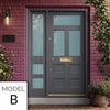 Exterior Victorian Bronte 3L 4P Front Door with Single Sidelight - Customisable: Size, Colour, Glass and Sidelight Options