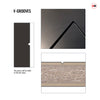 V-Line® Grooved Flush Door Pair V038 - Premium Primed - Six Colour Options