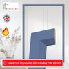 Made to Size Thruframe Interior Heather Blue Primed Door Lining Frame and Modern Architrave Set - Suits Double Fire Doors