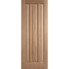 Top Mounted Stainless Steel Sliding Track & Door - Kilburn 3 Panel Oak Door - Unfinished