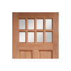 Chigwell Hardwood Front Door and Frame Set with Fittings - Clear Toughened Double Glazing