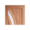 Harrow Hardwood Front Door and Frame Set with Fittings - Frosted Toughened Double Glazing