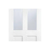 London 2L Internal Door Pair - White Primed - Clear Glass