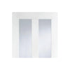 London 2L Internal Door - White Primed - Clear Glass