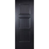 Premium Double Sliding Door & Wall Track - Amsterdam 3 Panel Black Primed Door - Unfinished