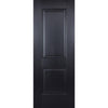 Premium Single Sliding Door & Wall Track - Arnhem 2 Panel Black Primed Door