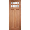 Chigwell Hardwood Front Door and Frame Set with Fittings - Clear Toughened Double Glazing