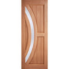 Harrow Hardwood Front Door and Frame Set with Fittings - Frosted Toughened Double Glazing