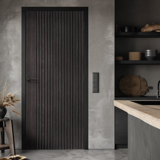 Image: Malmo Dark Grey Ash Flush Internal Door - Prefinished