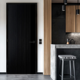 Image: Malmo Black Flush Internal Door -  Prefinished