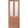 LPD Malton External Meranti Wooden Front Door and Frame Set with Fittings - Frosted Double Glazing