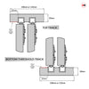 Three Sliding Minimal Wardrobe Doors & Frame Kit - V-Line® Grooved Flush Door V074/V074A - Premium Primed - Six Colour Options