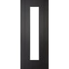 Laminate Monaco Black Internal Door Pair- Clear Glass - Prefinished