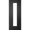 Top Mounted Black Sliding Track & Double Door - Monaco Black Internal Door - Clear Glass - Laminated