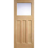 EasiKit Internal Door and Frame Kit - 1930's Oak Internal Door - Frosted Glass