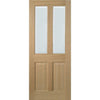 EasiKit Internal Door and Frame Kit - Richmond Oak Internal Door - No Raised Mouldings - Bevelled Clear Glass