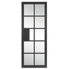 Sirius Tubular Stainless Steel Sliding Track & Door - Industrial Plaza Black Internal Door - Clear Glass - Prefinished