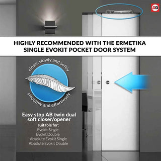 Image: Pocket Door Soft Closing Kit - Ermetika Easy stop AB twin dual soft closer/opener