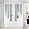 Premium Double Sliding Door & Wall Track - Coventry Door - Clear Glass - White Primed